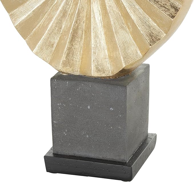 Deco 79 Polystone Dancer Decorative Sculpture Ballet Home Decor Statue with Elevated Black Base, Accent Figurine 11" x 4" x 17", Gold-Ruum Studio Home