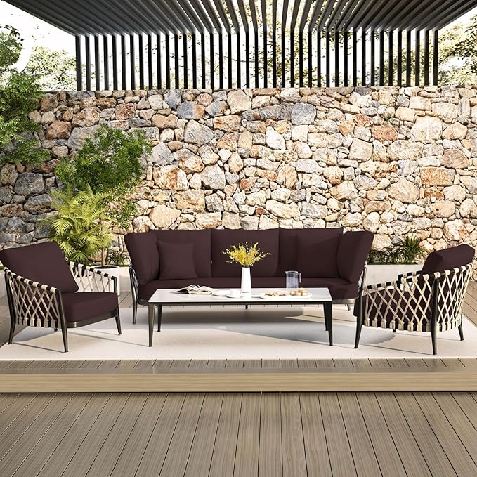 hyha Waterproof Couch Cushion Covers, Stretch Sofa Couch Seat Slipcover for Dog Washable, Non-Slip Waterproof Outdoor Cushion Covers for Patio Furniture Replacement (1 Piece for Small, Chocolate)-Ruum Studio Home