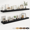 fuqing Floating Shelves for Wall, Bathroom Shelf Wall Mounted for Storage, Shelves with Invisible Bracket for Bedroom, Kitchen, Living Room, Farmhouse Small Book Shelf, 55 Inch Set of 2, Black-Ruum Studio Home