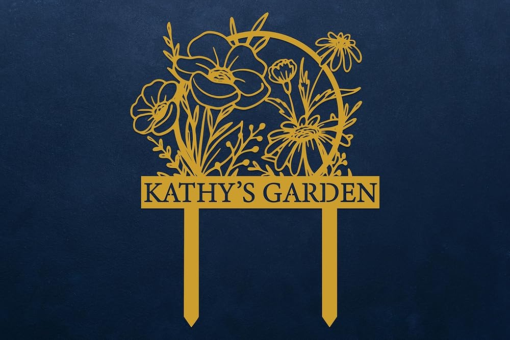 Personalized Metal Garden Sign with Stake, Custom Garden Decor for Outdoor, Custom Family Name Sign, Patio Decorations, Lawn Art, Farmhouse Decorative, Housewarming Gift (CstmDesign12)-Ruum Studio Home