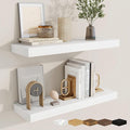 fuqing Floating Shelves for Wall, Bathroom Shelf Wall Mounted for Storage, Shelves with Invisible Bracket for Bedroom, Kitchen, Living Room, Farmhouse Small Book Shelf, 24 Inch Set of 2, White-Ruum Studio Home