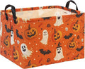 HIYAGON Halloween Basket Halloween Pumpkin Basket for Boys and Girls Trick or Treat Pumpkin Basket for Halloween Parties Cute Storage Bin Organizer Box Rectangular Room Decor(Halloween Pumpkin)-Ruum Studio Home