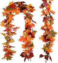 Lvydec 4 Pack Fall Maple Garland - 5.9ft/Strand Artificial Fall Foliage Garland Realistic Maple Leaves Autumn Decor for Home Wedding Halloween Thanksgiving Party (Mixed Color)-Ruum Studio Home