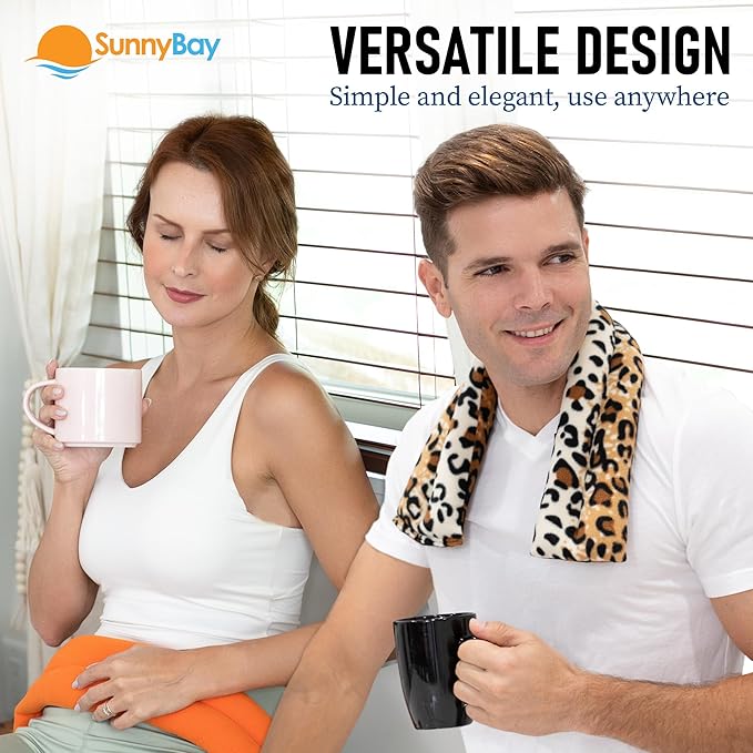 SunnyBay Microwave Heating Pad for Neck and Shoulders, 2.2 lbs 26 inch Long Versatile Microwavable Neck Wrap Warmer or Cool Pack, Hot or Cold Therapy to Relax Sore Muscles (Blue)-Ruum Studio Home