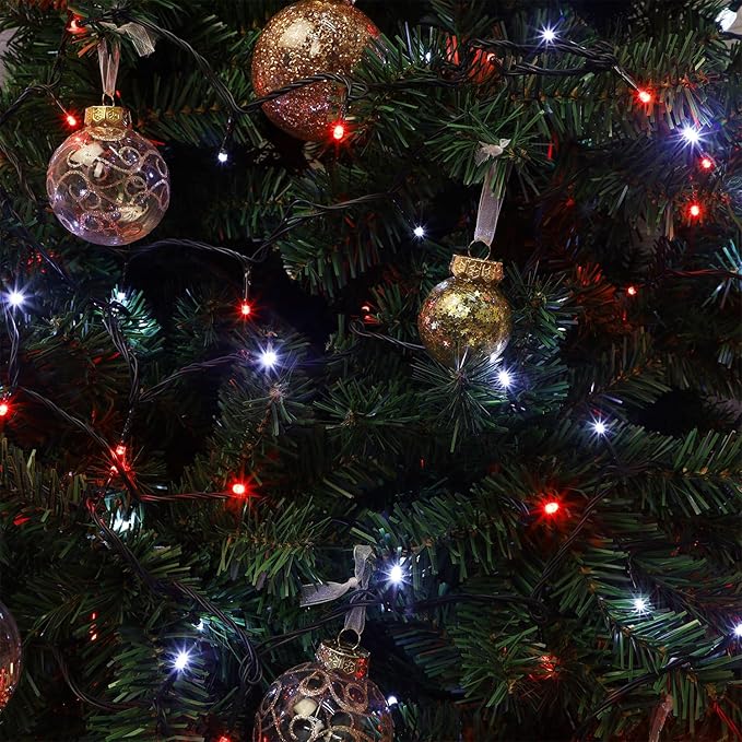 HOME LIGHTING 66ft Christmas Decorative Mini Lights, 200 LED Green Wire Fairy Starry String Lights Plug in, 8 Lighting Mode, for Indoor Outdoor Xmas Tree Wedding Party Garden Decoration (Red & White)-Ruum Studio Home