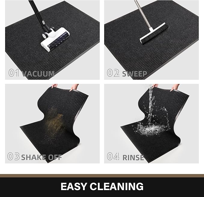 Large Front Door Mat, 60" x 36" Durable Front Doormat, Heavy Duty Large Welcome Door Matt for Home Entrance, No Slip Rubber Low Profile Door Mats for High Traffic Area-Ruum Studio Home