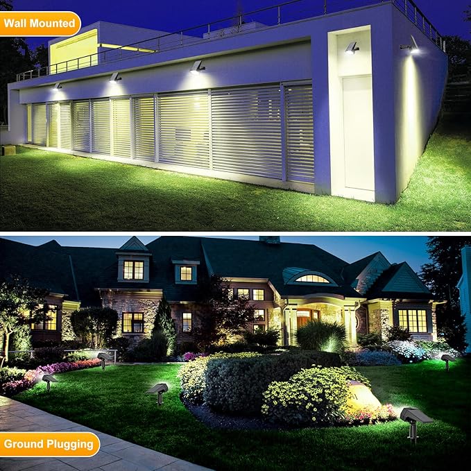 Fabrito 72 LEDs Solar Spot Lights Outdoor Waterproof, 3 Modes Landscape Spotlights, Dusk to Dawn Solar Powered Flood Wall Lights for Outside, Solar Garden Lights for Yard Porch 6 Pack (Cool White)-Ruum Studio Home