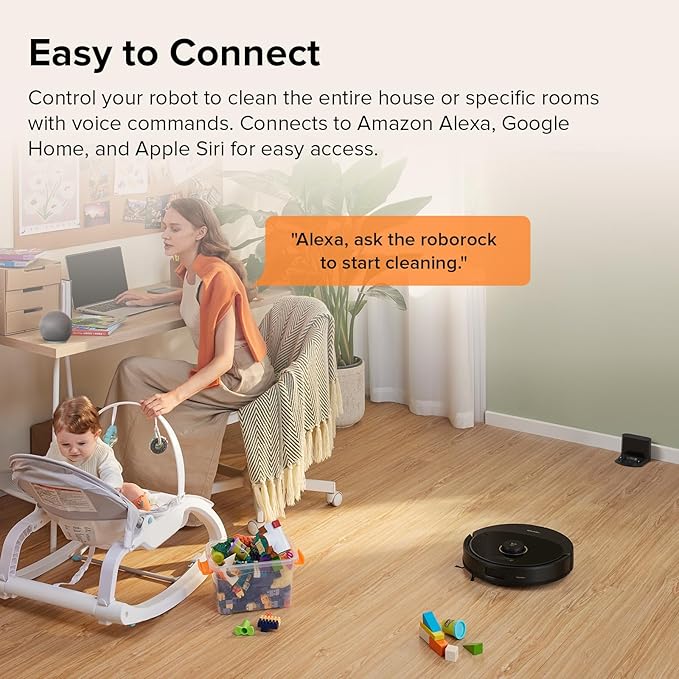 roborock Q8 Max Robot Vacuum and Mop Cleaner, DuoRoller Brush, 5500Pa Strong Suction, Lidar Navigation, Obstacle Avoidance, Multi-Level Mapping, Perfect for Pet Hair-Ruum Studio Home