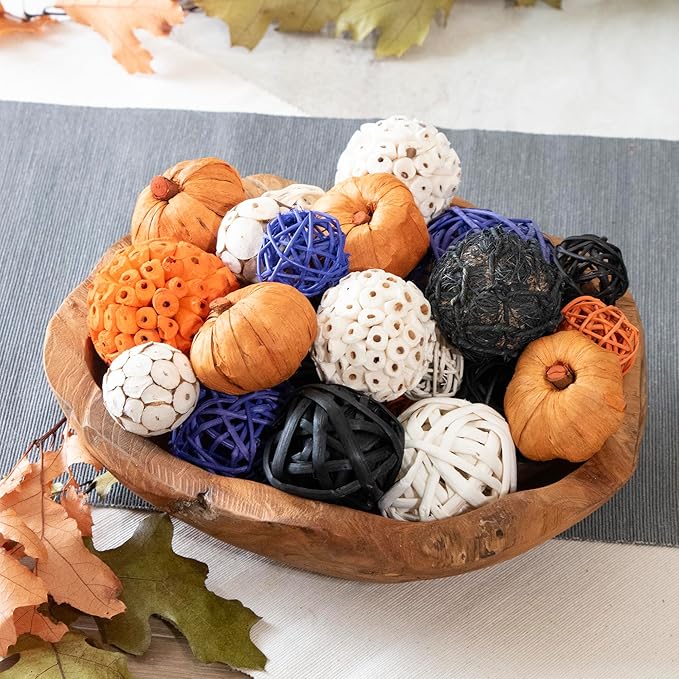 ANDALUCA Decorative Balls Halloween Bowl Filler Home Decor (Purple Orange)-Ruum Studio Home