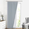 Vision Home Blue Fog Pinch Pleated Full Blackout Curtains Linen Blended Room Darkening Window Curtains 112 inch for Living Room Bedroom Thermal Insulated Pinch Pleat Drapes with Hooks 60" Wx112 Lx1-Ruum Studio Home