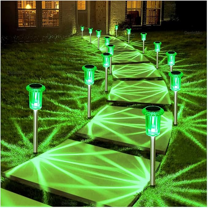 DenicMic Halloween Solar Lights Outdoor 10 Pack Green LED Waterproof Yard Garden Patio Backyard Pathway Walkway Landscape Lawn Outside Halloween Decorations Outdoor-Ruum Studio Home