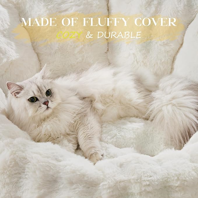 Hobestluk Bean Bag Chair Oversized Bean Bag Chair for Adults Donut-Shaped Large Bean Bag with Spacious Design for Living Room Bedroom or Reading Nook (Bubble White)-Ruum Studio Home