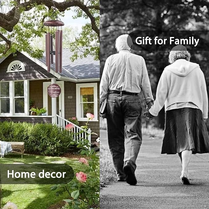 ASTARIN 36" Large Deep Tone Personalized Sympathy Wind Chimes, Memorial Wind Chime for Loss of Mother Father Loved One, Bereavement Gifts Decor Outdoor Patio Garden Graveyard-Ruum Studio Home