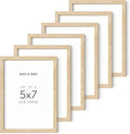 HAUS AND HUES Picture Frame, 5x7 inches, Beige Oak, Set of 6, Natural Wood Picture Frames for Wall Collage-Ruum Studio Home