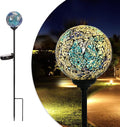 Solar Garden Lights Outdoor Decorative - Solar Gazing Ball Mosaic Garden Stakes Decorative Waterproof Outdoor Lights for Pathway Yard Lawn Decoration Blue-Ruum Studio Home
