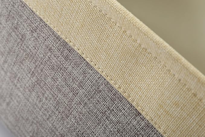 TheWarmHome Storage Basket for Organizing - 3 Pack 14x10x7 inch Large Collapsible Storage Bin for Shelves, Fabric Storage Cubes for Organizer ClosetCloth Gift Toy (Grey & Gold)-Ruum Studio Home