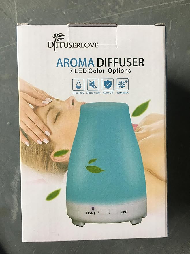 Diffuserlove Essential Oil Diffuser 200ML Aroma Diffuser Mist Humidifiers with 7 Color LED Lights, Auto Shut-Off Function for Bedroom Office Room House-Ruum Studio Home