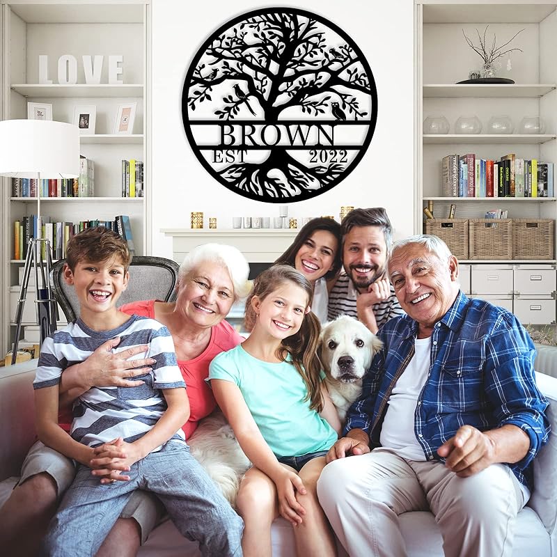 Personalized Tree of Life Metal Sign, Custom Name Sign, Tree of Life Wall Decor, Personalized Metal Tree Sign, Personalized Tree of Life Wall Decor, Custom Metal Signs Personalized-Ruum Studio Home