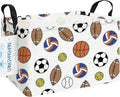 LANGYASHAN Rectangular Storage Bin Collapse Canvas Fabric Cartoon Storage Basket with Handles for Organizing Home Kitchen Boys and Girls Toys Office Closet Shelf Baskets (Rec Colorful Balls)-Ruum Studio Home