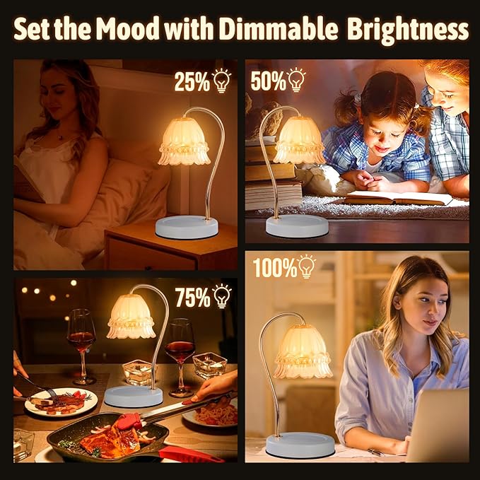 GEEZO Fragrance Candle Warmer Lamp，Electric Candle Warmer with Timer & Dimmer，Mom Christmas Birthday Gifts for Women, House Warming Gifts New Home Bedroom Decor-Ruum Studio Home