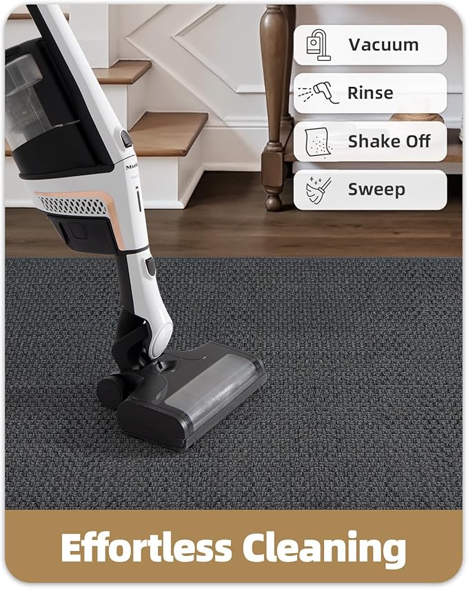 Color&Geometry Door Mat 3'x10' Runner Rug with Rubber Backing, Non Slip Washable Hallway Rug, Carpet Runners for Hallway Living Room Bedroom, Grey (Rolled-up NO Creases)-Ruum Studio Home