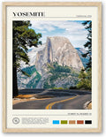HesenDot Natural OAK Wood Yosemite National Park Framed Wall Art,12x16in Natural Scenery Canvas Wall Print,Classic Urban Landmark Wall Decor for Living Room,Bedroom,Office Gallery Gifts Set of 1-Ruum Studio Home