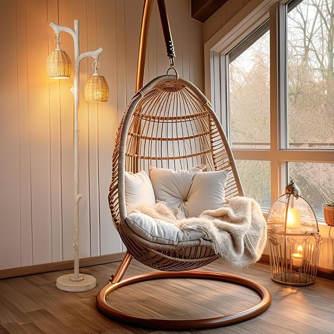 68" High Farmhouse Rustic Country Cottage Floor Lamp Tree Trunk Faux Wood Column White Washed Wicker Drum Shade Decor for Living Room Bedroom Reading Room-Ruum Studio Home