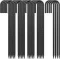 24 Pack J Hook Rebar Stakes 24 Inch 3/8 Inch Diameter Metal Stakes for Ground Heavy Duty with Chisel Point End Chain Link Fence Stakes for Swing Set, Gazebo and Bounce House, Black-Ruum Studio Home