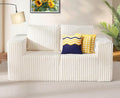 Modular Sectional Sofa 2 Seater Loveseat Modular Couch with Deep Seat Memory Foam Cloud Chair with Pillows Oversized Sectional Sofa for Living Room Bedroom (Strip White, Loveseat)-Ruum Studio Home