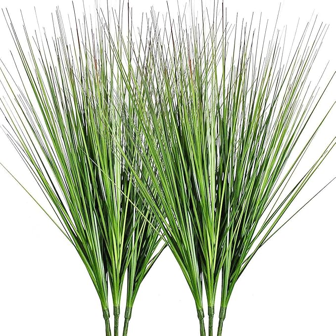 27" Artificial Plants Onion Grass Greenery Faux Fake Shrubs Plant Flowers Wheat Grass for House Home Indoor Outdoor Office Room Gardening Indoor Décor 6 Pack-Ruum Studio Home
