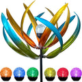 82" Vibrant Multicolor Solar Tulip Large Wind Spinner - Outdoor Garden Decor with Auto-Illuminated Glass Orb for Patio, Lawn & Yard Decoration-Ruum Studio Home