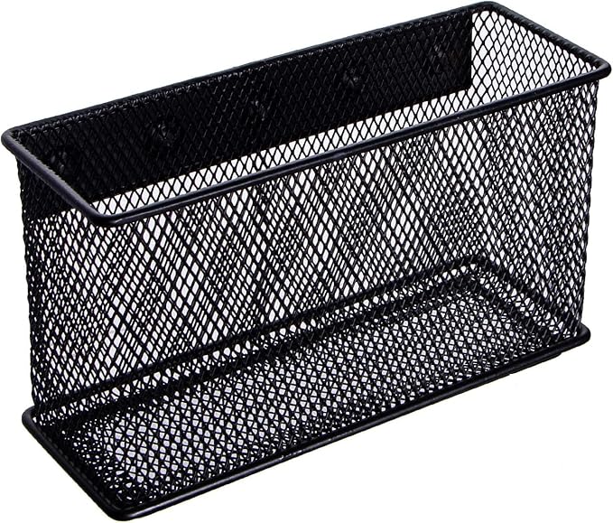 dedoot Magnetic Basket for refrigerator Storage Pencil Holder Basket Mesh Black Strong Magnetic Pen Holder for Refrigerator ,Whiteboard, Locker, Home and Office Organizer, 6.3x2.3x3.6inch,2 Pack-Ruum Studio Home