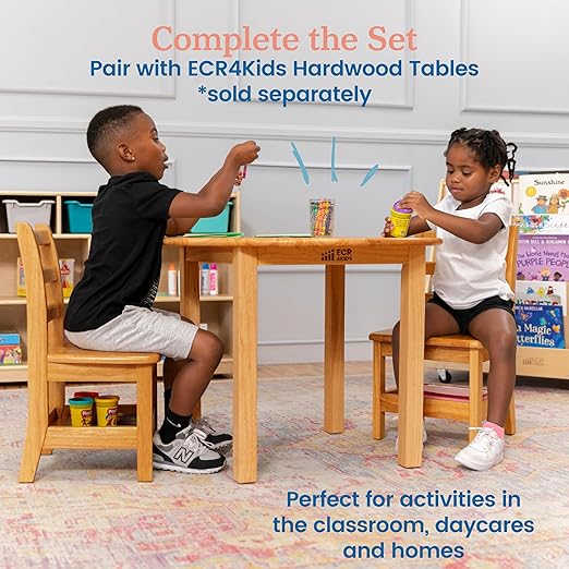 ECR4Kids Three Rung Ladderback Chair with Storage, 12in Seat Height, Classroom Seating, Honey, 2-Pack-Ruum Studio Home