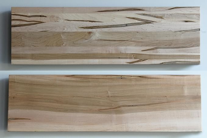 Urban Legacy Deep Floating Shelves | Wormy Maple with Furniture Grade Clear Coat | Low Profile Brackets | Set of 2 (24" x 11" x 2")-Ruum Studio Home