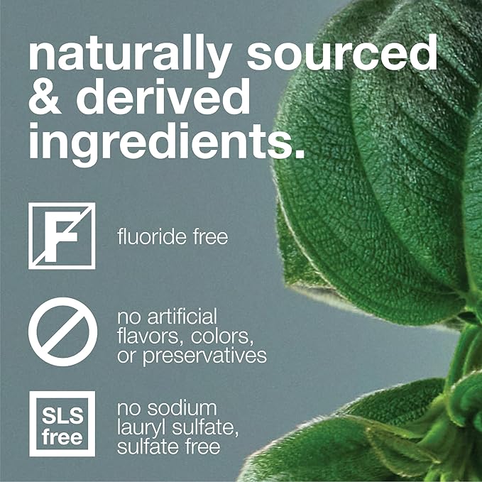Davids Fluoride Free Toothpaste, Teeth Whitening, Antiplaque, SLS (Sulfate) Free, Promotes Enamel Health, Mouth & Gum Detox, EWG Verified, Peppermint, 5.25oz-Ruum Studio Home
