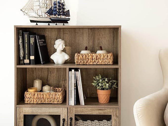 StorageWorks Water Hyacinth Baskets, Small Wicker Baskets for Organizing in Kitchen and Bathroom, 2-Pack-Ruum Studio Home