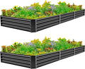 Land Guard 12×4×1ft Galvanized Raised Garden Bed Kit for Vegetables 2 Pack, Galvanized Super Large Metal Planter Raised Garden Boxes Outdoor (Gray)-Ruum Studio Home