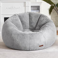 Hobestluk Bean Bag Chairs Large Bean Bag Couch for Adults Stuffed Sofa Chair Comfy Giant Bean Bag Chair with Spacious Design for Reading, Playing or Relaxing (Grey)-Ruum Studio Home
