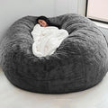 Big Huge Giant Bean Bag Chair for Adults, (No Filler) Bean Bag Chairs in Multiple Sizes and Colors Giant Foam-Filling Required- Machine Washable Covers, Double Stitched Seams (Dark Gray,6FT)-Ruum Studio Home
