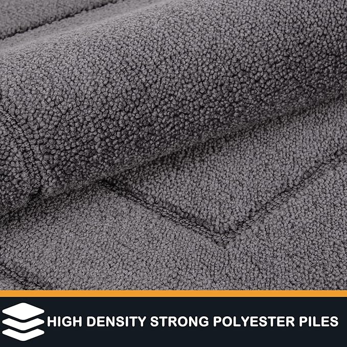 PURRUGS Dirt Trapping Door Mat 24" x 35.5", Non-Slip/Skid Machine Washable Entryway Rug, Dog Doormat, Super Absorbent Welcome Mat for Muddy Wet Shoes and Paws, Grey-Ruum Studio Home