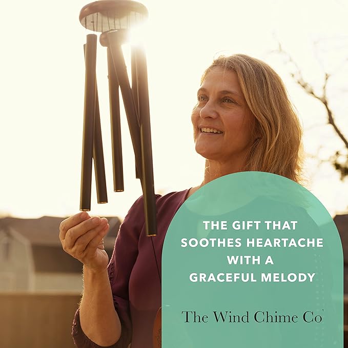 The Wind Chime CO Memorial Wind Chimes, Sympathy Wind Chimes Gift for The Loss of A Loved one, Home Decor Outdoor Garden, Soothing Melodic Tones with Mute Option.-Ruum Studio Home