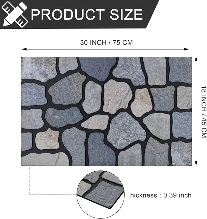 CHICHIC Welcome Door Mat 18X 30 Inch Front Doormat Outdoors for Home Entrance Outdoors Mat for Outside Entry Way Doormat Entry Rugs, Heavy Duty Non Slip Rubber Back Low Profile, Stone-Ruum Studio Home