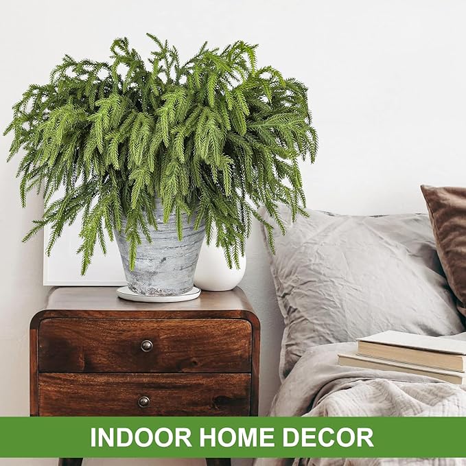 Artgar 12 Pcs Pine Branches - 18 Inch Artificial Green Pine Stem - Real Touch Christmas Greenery Pines Branches for DIY Flower Arrangement Home Indoor Christmas Decor-Ruum Studio Home