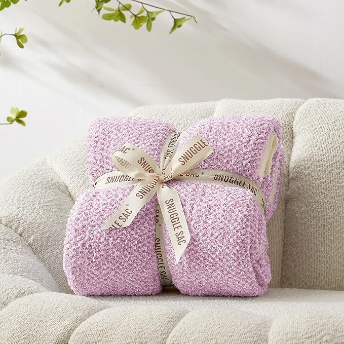 Snuggle Sac Bedding Blanket Light Purple Twin Size, Super Soft Warm Cozy Blankets for Bed, Living Room, Luxurious Microfiber Blanket Dupes, Heather Lilac, 60x80 inches-Ruum Studio Home