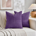 Fancy Homi 2 Packs Purple Big Decorative Throw Pillow Covers 24x24 Inch for Living Room Couch Bed, Farmhouse Boho Home Decor, Soft Corss Corduroy Patchwork Accent Square Cushion Case 60x60 cm-Ruum Studio Home