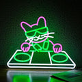 Cat DJ Player Neon Sign Dimmable DJ Player Led Neon Light for Wall Decor USB Powered Cool Neon Light Sign for Bar Party Man Cave Bedroom Art Wall Decoration-Ruum Studio Home