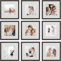 Sheffield Home 9 Piece Gallery Wall Frame Set, 12x12 Inch, Dark Oak-Ruum Studio Home