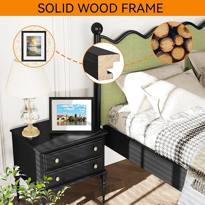 IBUYKE 8x10 Picture Frame,Set of 3,Solid Oak Wood 8x10 Photo Frame with Mat to 5x7,10x8 Picture Frames With Tempered Glass,Tabletop or Wall Mount Display,Home Decor,Black Oak 8 x 10 Frame,UWPF0810B-3-Ruum Studio Home