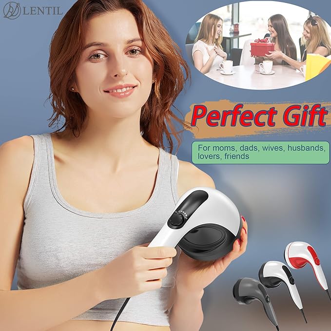 Body Sculpting Machine - 7-Speed 8-Head Electric Cellulite Massage & Lymphatic Drainage Device with Lipo Roller, Handheld Full-Body Massager Vibra for Belly, Butt, Arms, Legs, Home Use(White)-Ruum Studio Home