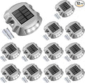 VOLISUN Solar Deck Lights Driveway Dock Lights, 12-Pack Led IP67 Waterproof Outdoor Warning Step Lights for Driveway Sidewalk Garden Pathway Yard(White)-Ruum Studio Home